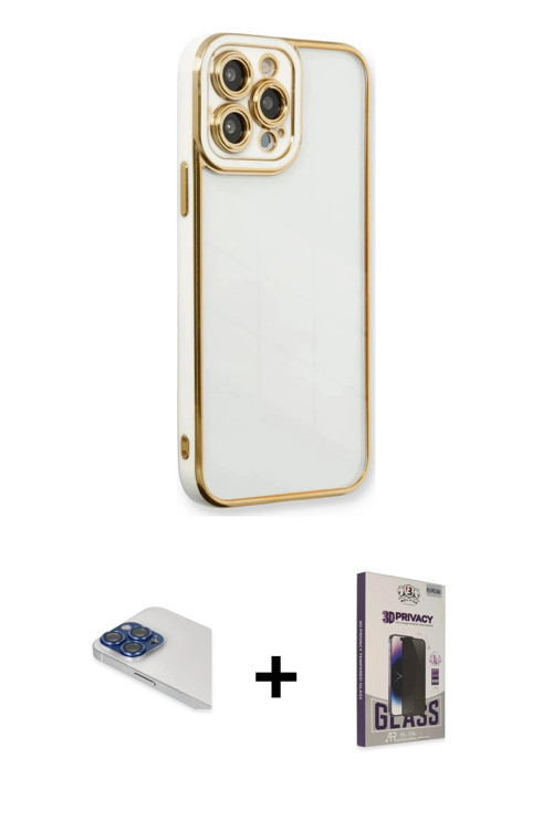 ieg™ iPhone 13 Pro Max Kılıf Çekirdek Klasik Serisi - Siyah Bilvis Hayalet Cam Ekran Koruyucu + Laci