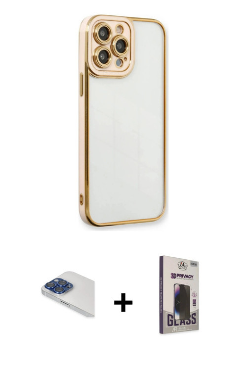 ieg™ iPhone 13 Pro Max Kılıf Çekirdek Klasik Serisi - Siyah Bilvis Hayalet Cam Ekran Koruyucu + Laci