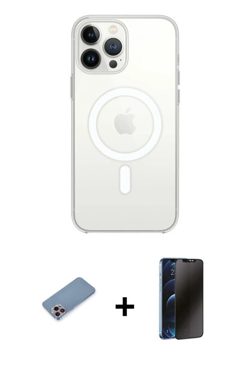 ieg™ iPhone 12 Pro Kılıf Kutup Klasik Serisi - Siyah 3D Antistatik Hayalet Cam Ekran Koruyucu + Pemb
