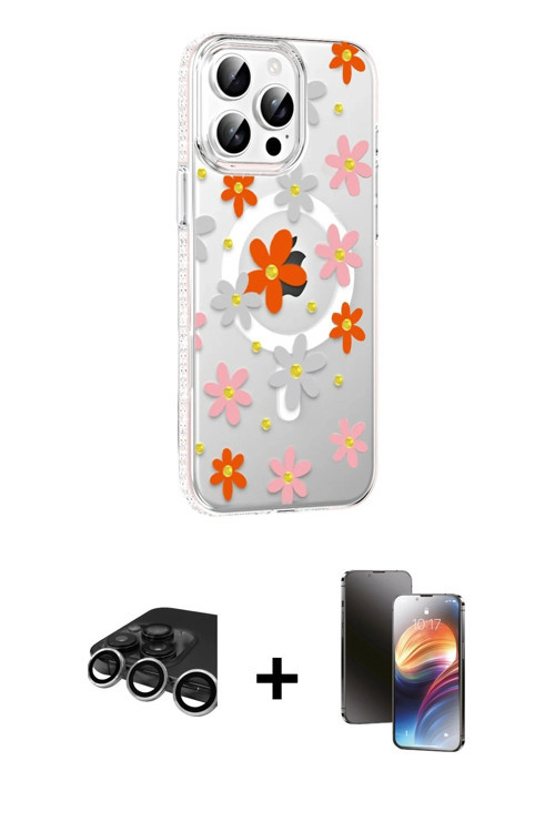 ieg™ iPhone 15 Pro Kılıf Yörünge Işık Prime - Siyah 3D Antistatik Mat Seramik Nano Ekran Koruyucu +