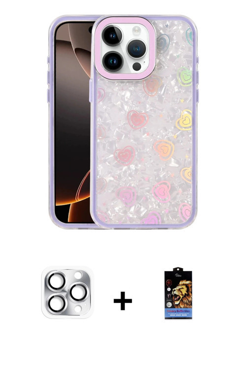 ieg™ iPhone 16 Pro Max Kılıf Odak Prime - Siyah Buffer Hayalet Cam Ekran Koruyucu + Gümüş Pers Alümi