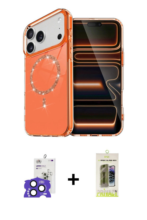 ieg™ iPhone 17 Pro Max Kılıf Kıvılcım Form Prime - Siyah Joko Magic 5D Hayalet Cam + Lacivert Bilvis