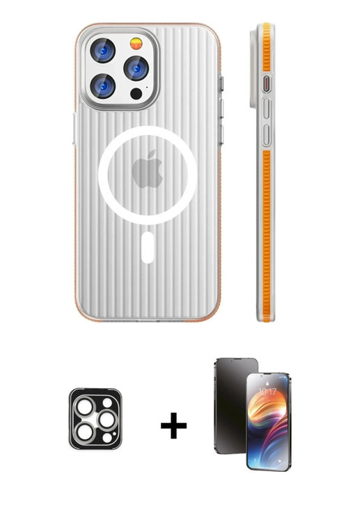 ieg™ iPhone 16 Pro Max Kılıf Pusula Minimal Koleksiyonu - Siyah 3D Antistatik Mat Seramik Nano Ekran