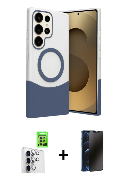ieg™ Galaxy S25 Ultra Kılıf Kozmos Form Özel Seri - Siyah 3D Antistatik Hayalet Cam Ekran Koruyucu +