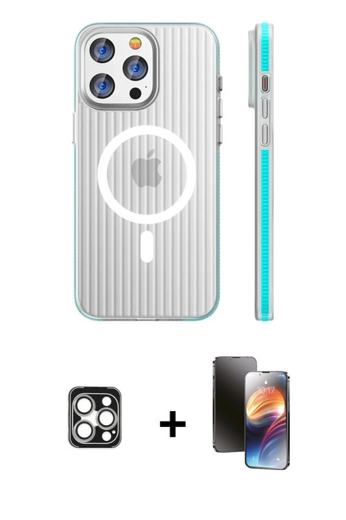 ieg™ iPhone 16 Pro Max Kılıf Pusula Minimal Koleksiyonu - Siyah 3D Antistatik Mat Seramik Nano Ekran