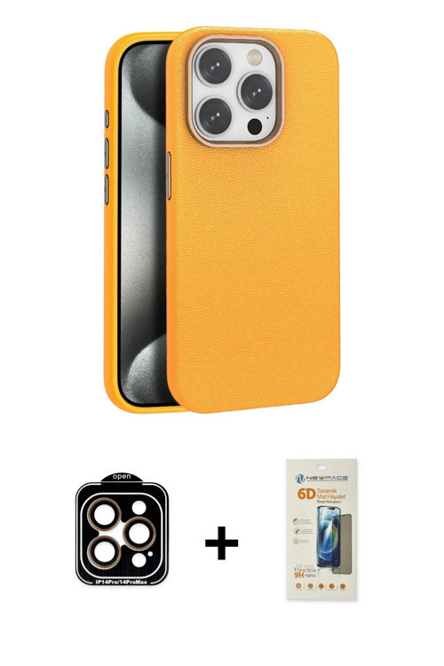 ieg™ iPhone 14 Pro Max Kılıf Zirve Modern Prime - Siyah 6D Mat Seramik Hayalet Nano Ekran Koruyucu +
