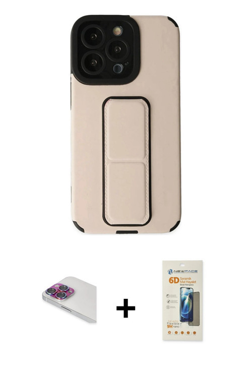 ieg™ iPhone 13 Pro Max Kılıf Çekirdek Yansıma - Siyah 6D Mat Seramik Hayalet Nano Ekran Koruyucu + G