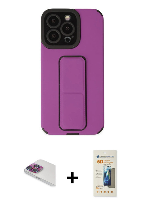 ieg™ iPhone 13 Pro Max Kılıf Çekirdek Yansıma - Siyah 6D Mat Seramik Hayalet Nano Ekran Koruyucu + G