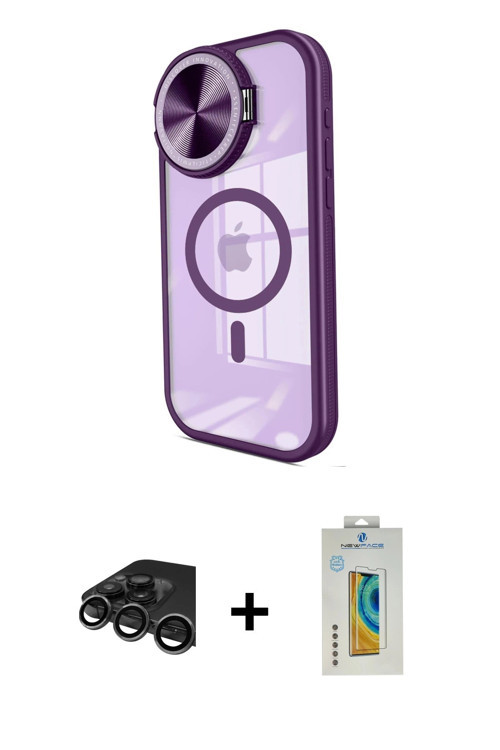 ieg™ iPhone 15 Pro Kılıf Kıvılcım Modern Koleksiyonu - Siyah Polymer Nano Ekran Koruyucu + Titanyum