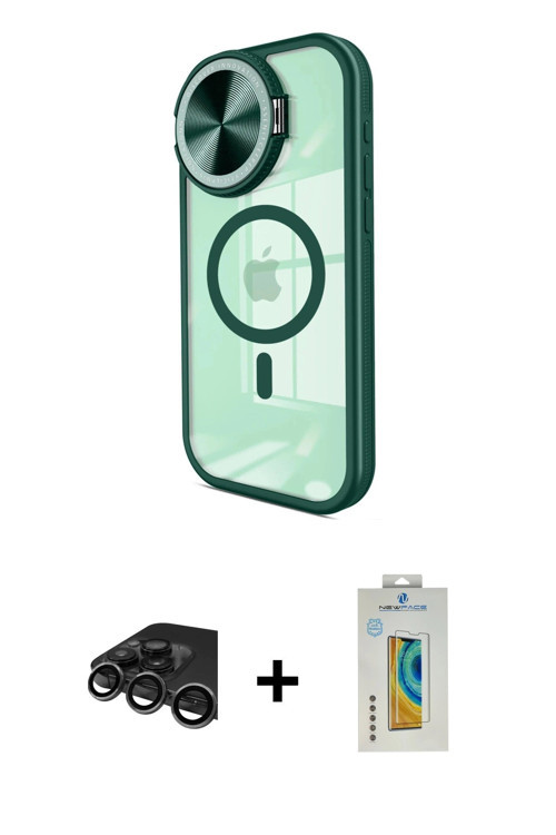 ieg™ iPhone 15 Pro Kılıf Kıvılcım Modern Koleksiyonu - Siyah Polymer Nano Ekran Koruyucu + Titanyum
