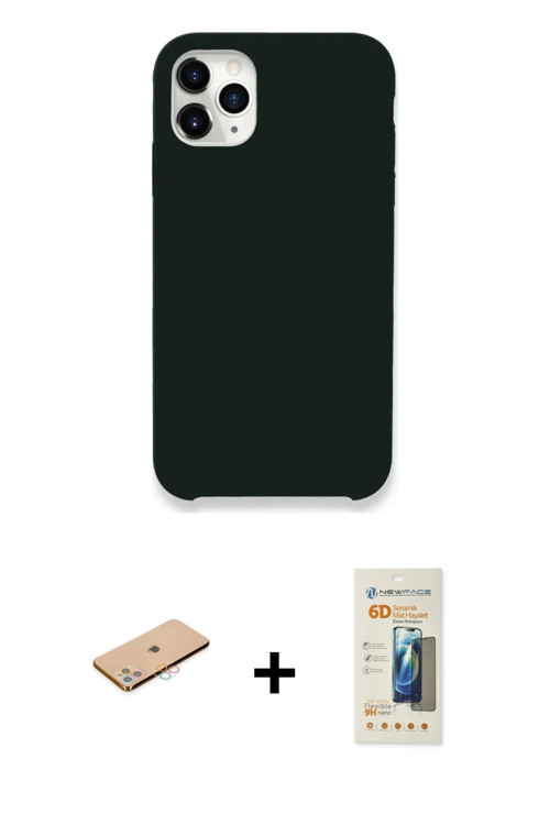 ieg™ iPhone 11 Pro Max Kılıf Zirve Modern Özel Seri - Siyah 6D Mat Seramik Hayalet Nano Ekran Koruyu