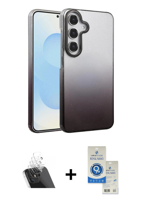 ieg™ Galaxy A14 4G Kılıf Kıvılcım Minimal Özel Seri - Şeffaf Royal Nano Ekran Koruyucu + Şeffaf Kame
