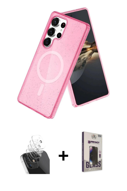 ieg™ Galaxy S24 Ultra Kılıf Nova Asil Prime - Siyah Bilvis Hayalet Cam Ekran Koruyucu + Şeffaf Kamer