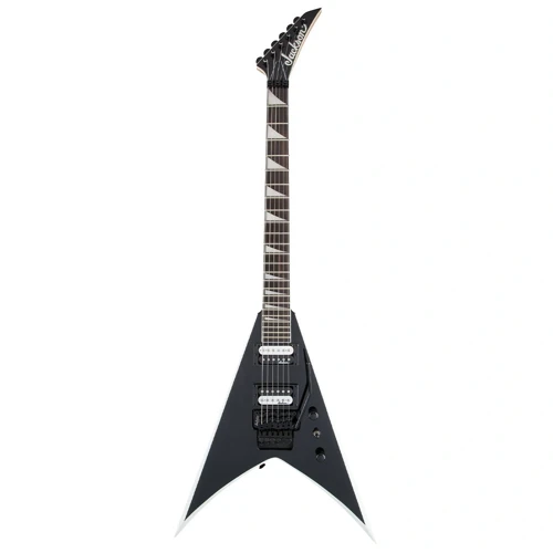 2910124572 Js King V Js32 Elektro Gitar (black W/white Bevels) | Siyah Gövde Beyaz Kenar Çizgileri Ve V Şekli