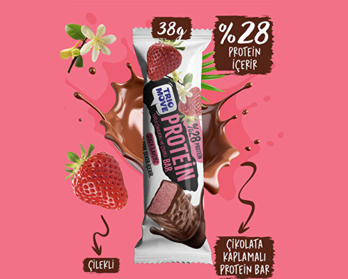 Çikolata Kaplamalı Protein Bar - Çilekli Ve Sütlü Çikolatalı 38 G X 9 Adet Protein Bar40007-42rnkyk