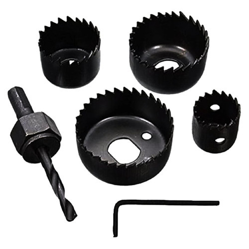 6 Parça Buat Açma Panç Seti 32-38-44-54mm & 3/8 Hex Anahtar Metal Ahşap Plastik Delik Açma