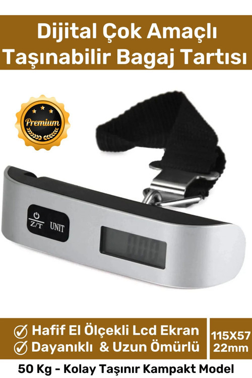 Deluxe Seyahat Bavul Ağırlık Tartı Dijital Lcd Ekran Çok Amaçlı Taşınabilir Bagaj Tartısı Max 50 Kg
