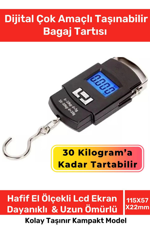 Özel Lcd Ekran Seyahat Bavul Ağırlık Tartı Dijital Çok Amaçlı Taşınabilir El Ölçekli Bagaj Tartısı