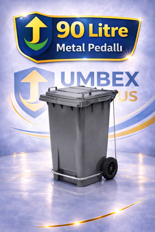Umbex Tıbbi Atık Plastik Pedallı Çöp Konteyneri 90 Litre Plastik Konteyner - A Isıya Karşı Dayanıklı