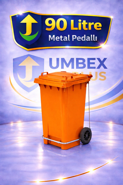Umbex Tıbbi Atık Plastik Pedallı Çöp Konteyneri 90 Litre Plastik Konteyner - A Isıya Karşı Dayanıklı
