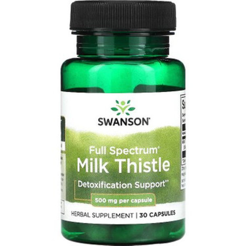 Full Spectrum Milk Thistle Deve dikeni (Detox) 500 mg, 30 Capsules
