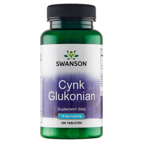 , Zinc Gluconate, 15 mg, 250 Tablets