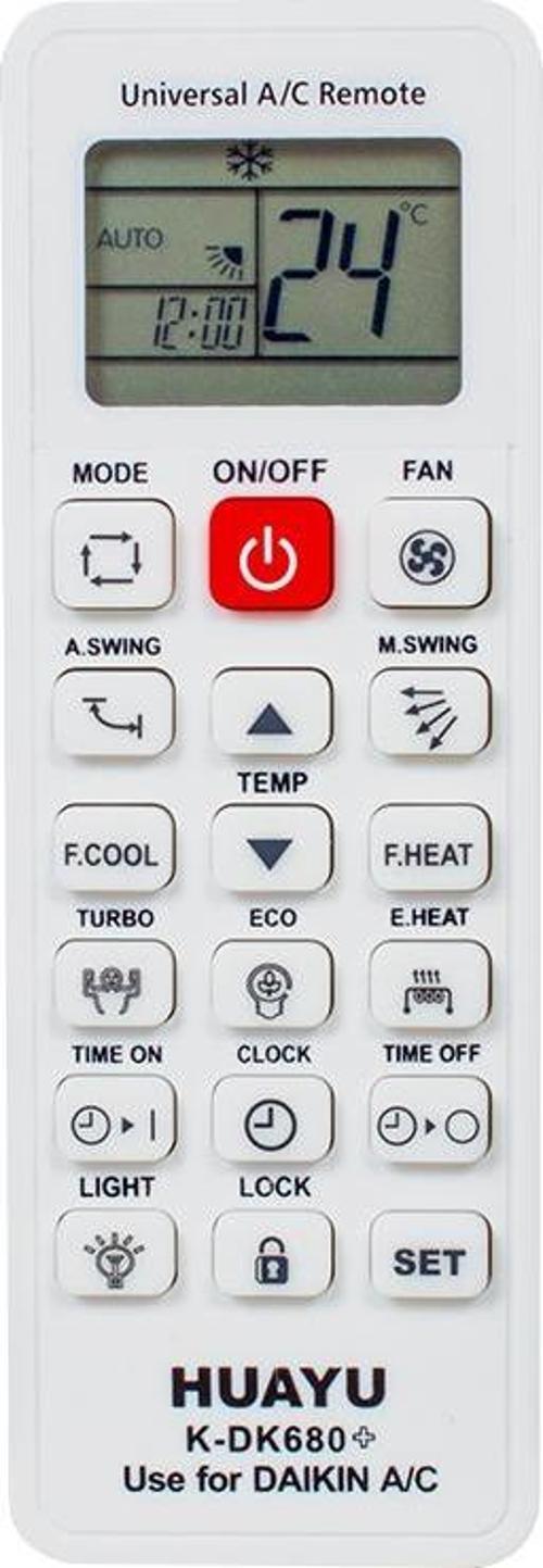 HUAYU KK K-DK680+ DAIKIN AMBALAJLI UNIVERSAL AKILLI KLİMA KUMANDASI