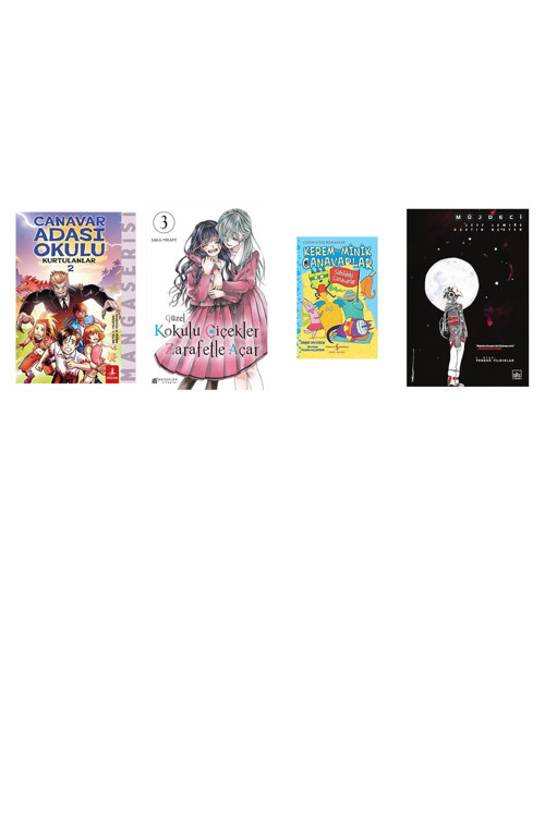 Canavar Adası Okulu 2 - Kurtulanlar + 3 Kitap Daha (Set)