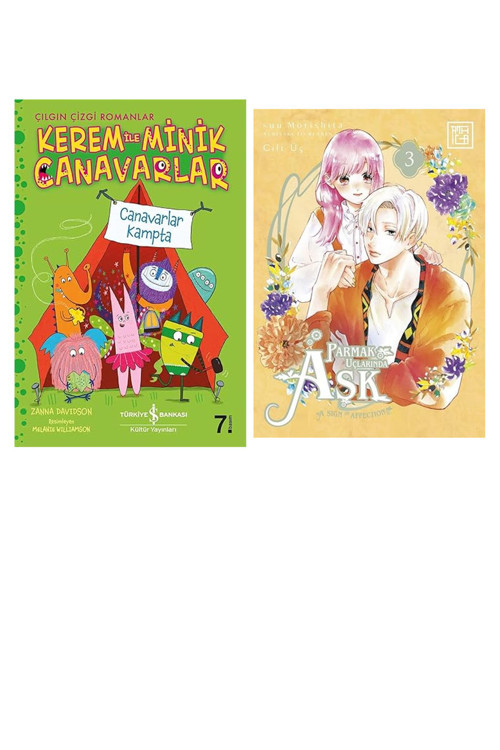 Kerem İle Minik Canavarlar - Canavarlar Kampta: Çılgın Çizgi Romanlar + 1 Kitap Daha (Set)