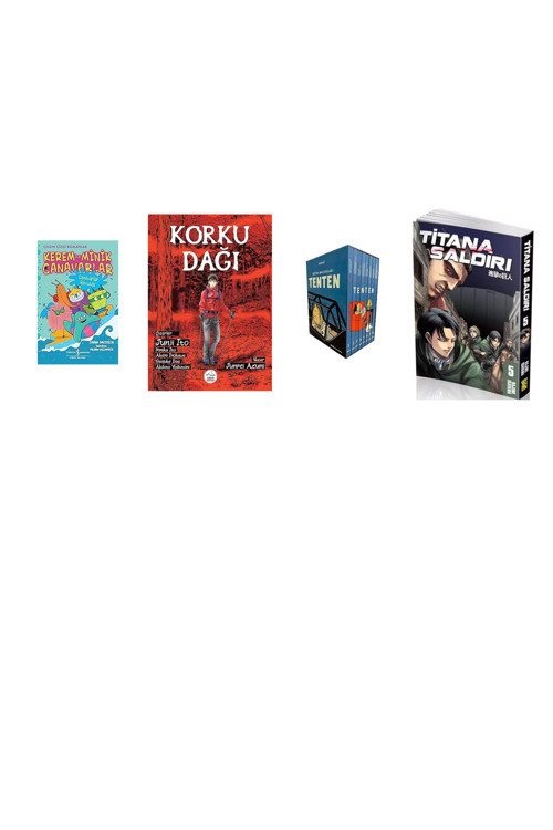 Kerem İle Minik Canavarlar - Canavarlar Havuzda + 3 Kitap Daha (Set)