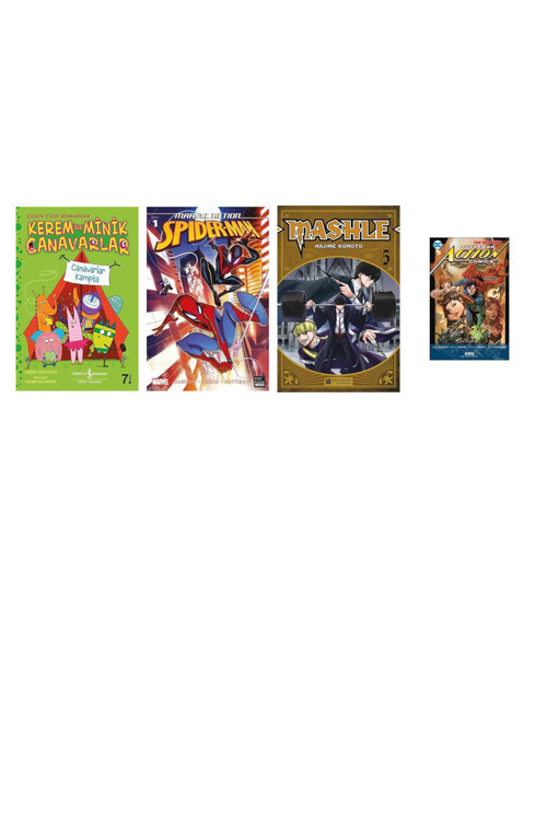 Kerem İle Minik Canavarlar - Canavarlar Kampta: Çılgın Çizgi Romanlar + 3 Kitap Daha (Set)
