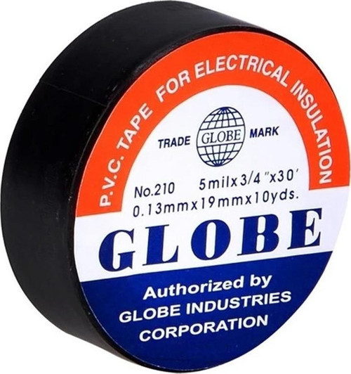 GLOBE 0.13MMX19 MM SİYAH İZOLE BANT (10LU PAKET)
