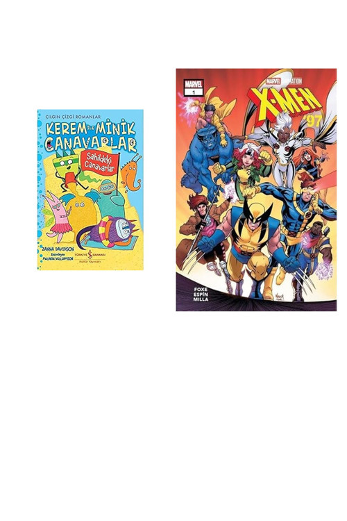 Kerem İle Minik Canavarlar - Sahildeki Canavarlar: Çılgın Çizgi Romanlar + 1 Kitap Daha (Set)