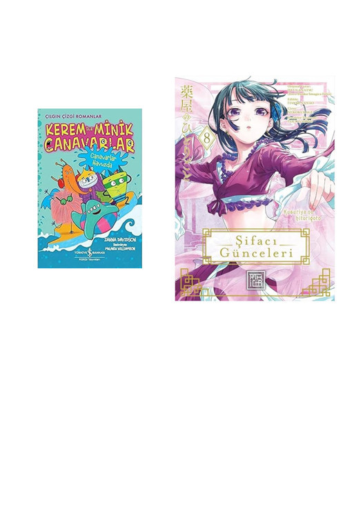 Kerem İle Minik Canavarlar - Canavarlar Havuzda + 1 Kitap Daha (Set)