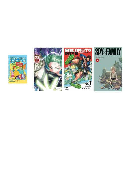 Kerem İle Minik Canavarlar - Sahildeki Canavarlar: Çılgın Çizgi Romanlar + 3 Kitap Daha (Set)