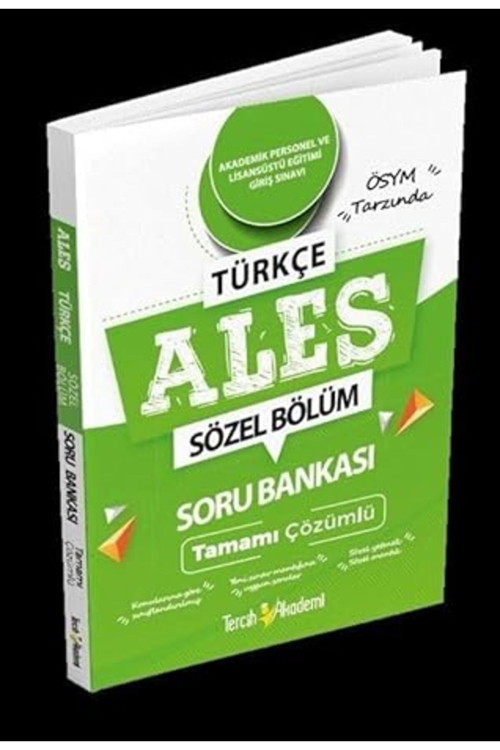 Ales Türkçe Tamamı Çözümlü Soru Bankası... +2 Başvuru Kitabı