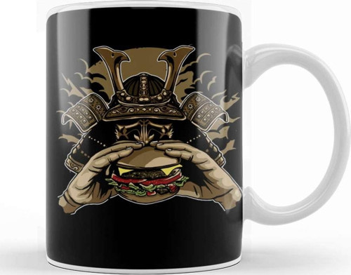 Samurai Burger Kupa Bardak Porselen