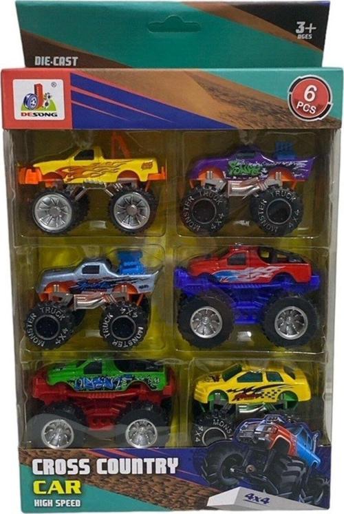 8X6 Cm Kutulu 6 Adet Offroad Metal Araçlar 3176