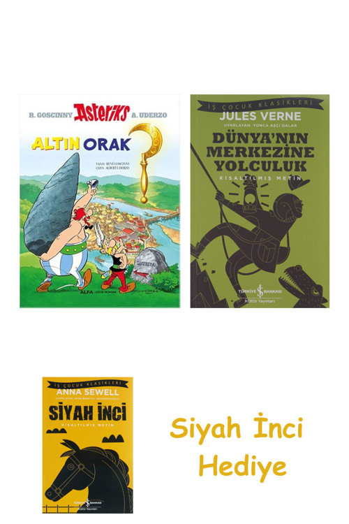 Asteriks 2 - Altın Orak + Dünyanın Merkezine Yolculuk + Siyah İnci Hediye