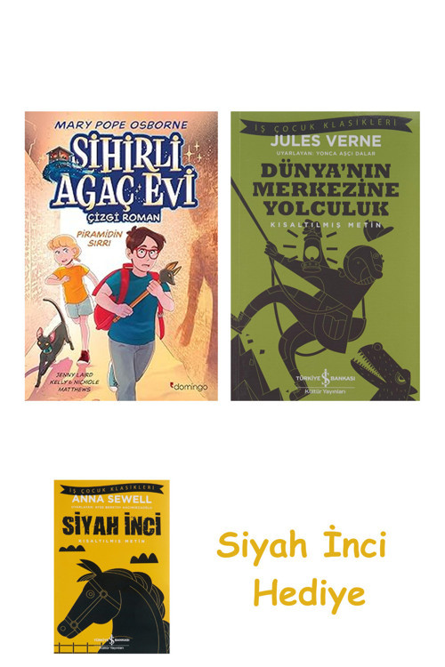 Sihirli Ağaç Evi - Çizgi Roman 3: Piramidin Sırrı + Dünyanın Merkezine Yolculuk + Siyah İnci Hediye