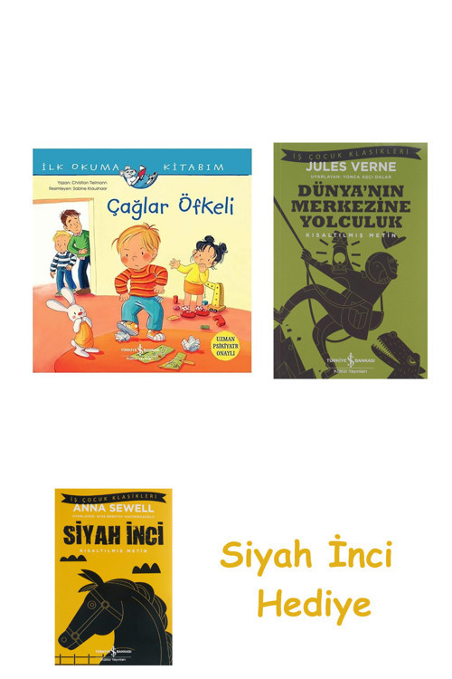 Çağlar Öfkeli - İlk Okuma Kitabım + Dünyanın Merkezine Yolculuk + Siyah İnci Hediye