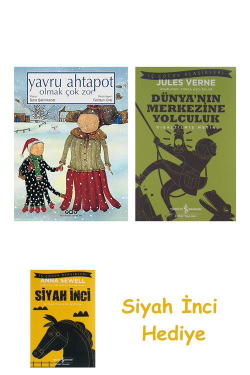 Yavru Ahtapot Olmak Çok Zor (Karton Kapak) + Dünyanın Merkezine Yolculuk + Siyah İnci Hediye