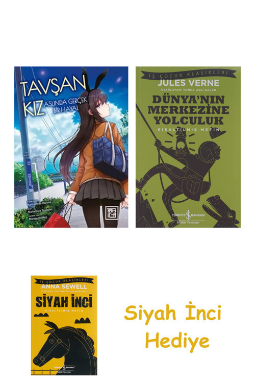 Tavşan Kız Aslında Gerçek Bir Hayal 1 + Dünyanın Merkezine Yolculuk + Siyah İnci Hediye