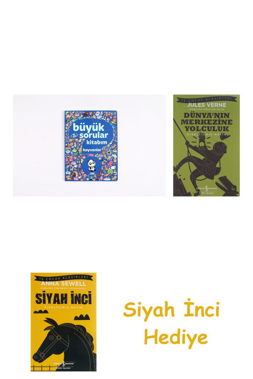Büyük Sorular Kitabım - Hayvanlar (Ciltli) + Dünyanın Merkezine Yolculuk + Siyah İnci Hediye