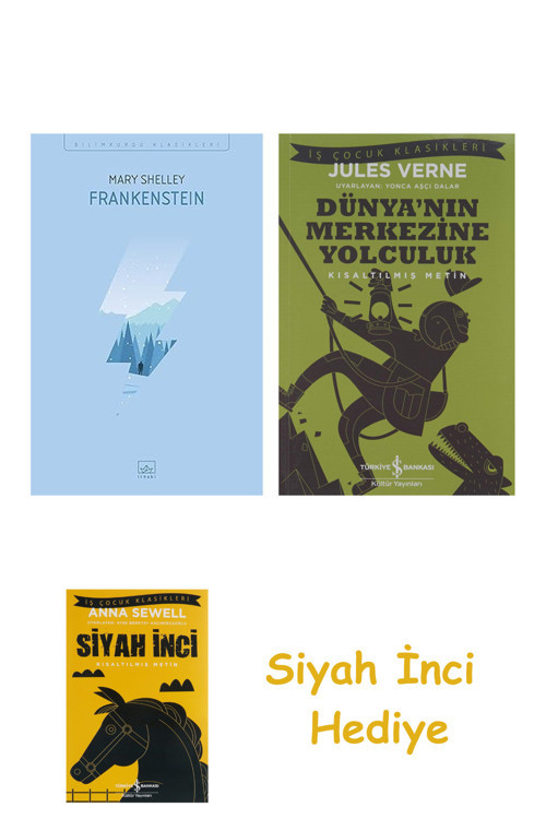 Frankensteın + Dünyanın Merkezine Yolculuk + Siyah İnci Hediye