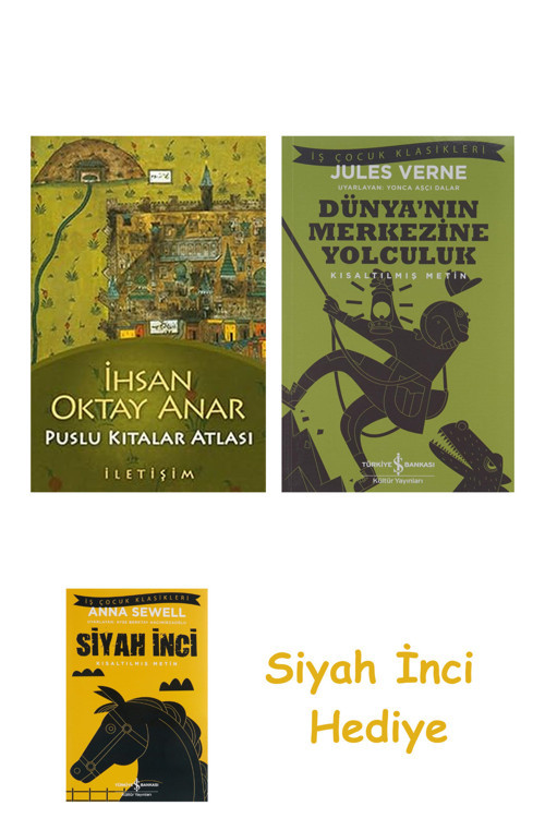 Puslu Kıtalar Atlası + Dünyanın Merkezine Yolculuk + Siyah İnci Hediye