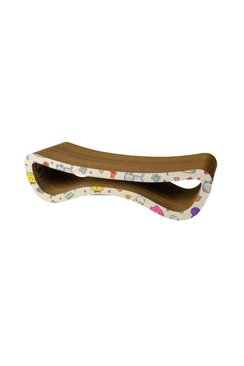 Karton Kedi Tırmalama Kedi Desenli Medium 60,5x15,5x24 Cm