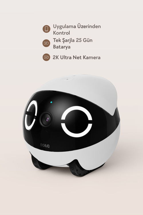 EBO ROLA Mini 2K Pet Kamera Robot, Mobil ve Şarj Edilebilir, 2 Yönlü Sesli Görüşme, Hareket Algılama