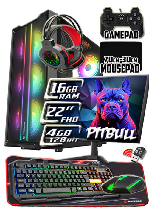 Pitbull X5650 İşlemci 16gb Ram 256gb SSD R7 240-4gb E.kartı 22" Monitör Gaming Takım Bilgisayar