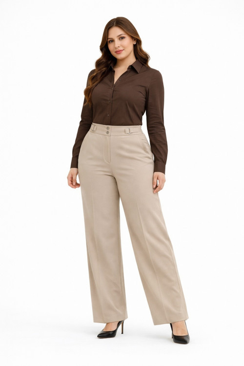 Kadın Boru Paça Kumaş Pantolon BGL-ST05386